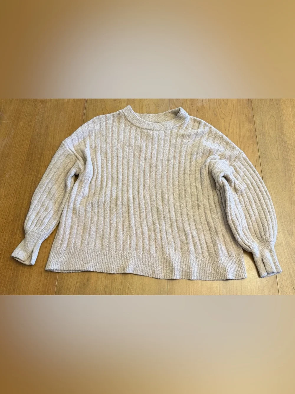 Cream Aerie Oversized Ribbed Sweater - XS